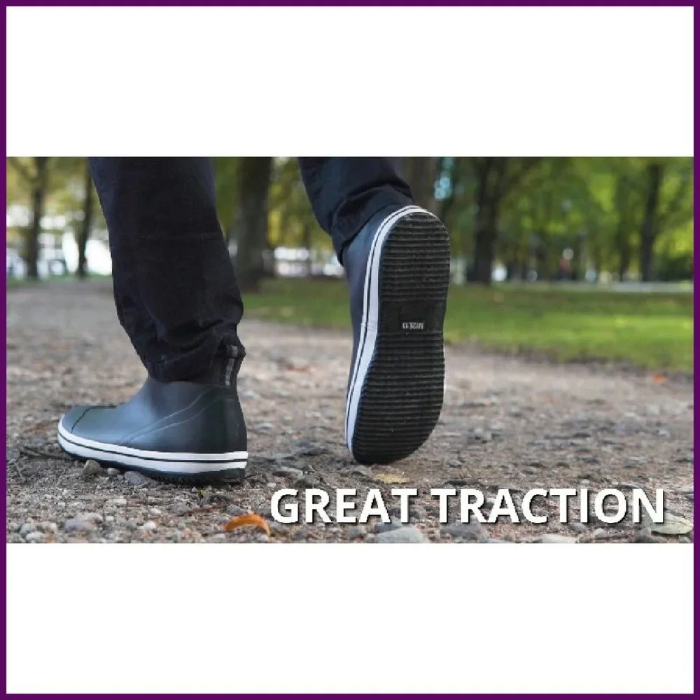 Men's 6-Inch Waterproof Rubber Rain Boots - Work & Outdoor Footwear